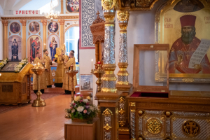 Архиерейское всенощное бдение в Спасо-Преображенском соборе города Болхова в канун дня памяти священноисповедника Георгия Коссова