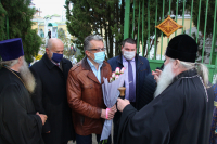 В день памяти великомученика Димитрия Солунского митрополит Орловский и Болховский Тихон совершил литургию в храме вмч. Димитрия Солунского города Дмитровска. 8 ноября 2020 г.
