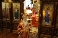 В день памяти великомученика Димитрия Солунского митрополит Орловский и Болховский Тихон совершил литургию в храме вмч. Димитрия Солунского города Дмитровска. 8 ноября 2020 г.