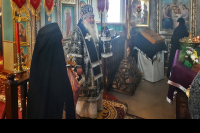 В день памяти 40 мучеников Севастийских митрополит Орловский и Болховский Тихон возглавил Божественную литургию Преждеосвященных Даров в храме Рождества Христова села Путимец Орловского района. 22 марта 2021 г.