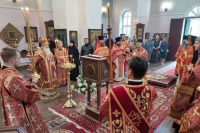 В день отдания праздника Пасхи митрополит Орловский и Болховский Тихон возглавил Литургию в монастыре во имя святого Кукши во Мценском районе. 9 июня 2021 г.