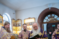 В субботу 2-й седмицы Великого поста — день поминовения усопших — митрополит Орловский и Болховский Тихон совершил Литургию и панихиду в храме иконы Божией Матери «Взыскание погибших» на Наугорском кладбище города Орла. 11 марта 2023 г.