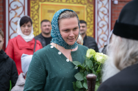 В канун Недели 6-й Великого поста, ваий, праздника Входа Господня в Иерусалим митрополит Орловский и Болховский Тихон совершил всенощное бдение в храме мучениц Веры, Надежды, Любови и матери их Софии в микрорайоне «Зареченский» города Орла. 27 апреля 2024 г.