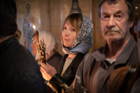 В канун Недели 6-й Великого поста, ваий, праздника Входа Господня в Иерусалим митрополит Орловский и Болховский Тихон совершил всенощное бдение в храме мучениц Веры, Надежды, Любови и матери их Софии в микрорайоне «Зареченский» города Орла. 27 апреля 2024 г.