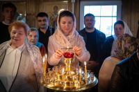В канун Недели 6-й Великого поста, ваий, праздника Входа Господня в Иерусалим митрополит Орловский и Болховский Тихон совершил всенощное бдение в храме мучениц Веры, Надежды, Любови и матери их Софии в микрорайоне «Зареченский» города Орла. 27 апреля 2024 г.