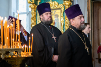 В день Пророка Илии и по случаю 250 летней годовщины со дня рождения храма, митрополит Орловский и Болховский Тихон возглавил Божественную Литургию в Николо-Песковском храме города Орла. 2 августа 2025 года. 
