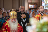 В день Пророка Илии и по случаю 250 летней годовщины со дня рождения храма, митрополит Орловский и Болховский Тихон возглавил Божественную Литургию в Николо-Песковском храме города Орла. 2 августа 2025 года. 