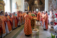 В день Пророка Илии и по случаю 250 летней годовщины со дня рождения храма, митрополит Орловский и Болховский Тихон возглавил Божественную Литургию в Николо-Песковском храме города Орла. 2 августа 2025 года. 