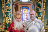 В день Пророка Илии и по случаю 250 летней годовщины со дня рождения храма, митрополит Орловский и Болховский Тихон возглавил Божественную Литургию в Николо-Песковском храме города Орла. 2 августа 2025 года. 