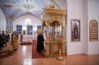 В канун дня памяти священноисповедника Георгия Коссова митрополит Орловский и Болховский Тихон возглавил всенощное бдение в Спасо-Преображенском соборе города Болхова. 8 декабря 2023 г.