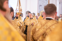 В канун дня памяти священноисповедника Георгия Коссова митрополит Орловский и Болховский Тихон возглавил всенощное бдение в Спасо-Преображенском соборе города Болхова. 8 декабря 2023 г.