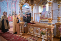 В канун дня памяти священноисповедника Георгия Коссова митрополит Орловский и Болховский Тихон возглавил всенощное бдение в Спасо-Преображенском соборе города Болхова. 8 декабря 2023 г.