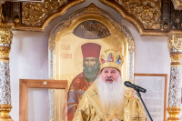 В канун дня памяти священноисповедника Георгия Коссова митрополит Орловский и Болховский Тихон возглавил всенощное бдение в Спасо-Преображенском соборе города Болхова. 8 декабря 2023 г.