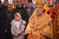 В Неделю 36-ю по Пятидесятнице, день памяти преподобного Максима Грека, митрополит Орловский и Болховский Антоний в сослужении епископа Ливенского и Малоархангельского Нектария совершил Божественную литургию в храме Великомученика Георгия Победоносца города Ливны. 3 февраля 2019 г.