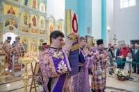 В Неделю 3-ю Великого поста, Крестопоклонную, в день празднования иконы Божией Матери «Державная» и в годовщину со дня преставления схиархимандрита Илия (Ноздрина), в храме Сретения Господня поселка Вятский Посад Орловского муниципального округа была совершена архиерейская Божественная литургия. 15 марта 2026 года, Орловский муниципальный округ В Неделю 3-ю Великого поста, Крестопоклонную, в день празднования иконы Божией Матери «Державная» и в годовщину со дня преставления схиархимандрита Илия (Ноздрина), в храме Сретения Господня поселка Вятский Посад Орловского муниципального округа была совершена архиерейская Божественная литургия. 15 марта 2026 года, Орловский муниципальный округ