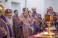 В Неделю 3-ю Великого поста, Крестопоклонную, в день празднования иконы Божией Матери «Державная» и в годовщину со дня преставления схиархимандрита Илия (Ноздрина), в храме Сретения Господня поселка Вятский Посад Орловского муниципального округа была совершена архиерейская Божественная литургия. 15 марта 2026 года, Орловский муниципальный округ В Неделю 3-ю Великого поста, Крестопоклонную, в день празднования иконы Божией Матери «Державная» и в годовщину со дня преставления схиархимандрита Илия (Ноздрина), в храме Сретения Господня поселка Вятский Посад Орловского муниципального округа была совершена архиерейская Божественная литургия. 15 марта 2026 года, Орловский муниципальный округ