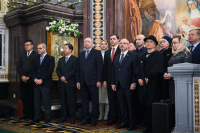 Архипастыри Орловской митрополии сослужили Святейшему Патриарху Московскому и всея Руси Кириллу в храме Христа Спасителя Кириллу в 10-ю годовщину интронизации Предстоятеля. 1 февраля 2019 г.