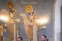 В Великий Четверток, Воспоминание Тайной Вечери, митрополит Орловский и Болховский Тихон возглавил Литургию святителя Василия Великого в храме Казанской иконы Божией Матери города Орла, 9 апреля 2026 года
