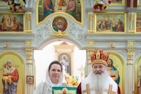 В день памяти преподобного Феодосия, игумена Киево-Печерского, в храме Сретения Господня поселка Вятский Посад совершена Божественная литургия, которую возглавили митрополит Орловский и Болховский Тихон и епископ Североморский и Умбский Тарасий. 16 мая 2026 года.