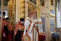 В канун Недели 6-й по Пасхе, о слепом, дня памяти мученицы Пелагии, девы Тарсийской, митрополит Орловский и Болховский Тихон совершил всенощное бдение в Ахтырском кафедральном соборе города Орла. 16 мая 2026 года