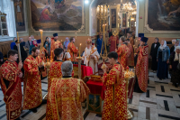 В канун Недели 6-й по Пасхе, о слепом, дня памяти мученицы Пелагии, девы Тарсийской, митрополит Орловский и Болховский Тихон совершил всенощное бдение в Ахтырском кафедральном соборе города Орла. 16 мая 2026 года