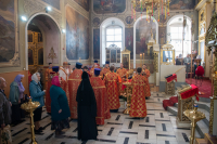 В канун Недели 6-й по Пасхе, о слепом, дня памяти мученицы Пелагии, девы Тарсийской, митрополит Орловский и Болховский Тихон совершил всенощное бдение в Ахтырском кафедральном соборе города Орла. 16 мая 2026 года