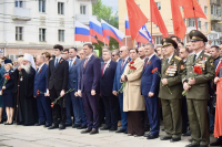  Глава Орловской митрополии принял участие в митинге Памяти и церемонии возложения цветов в сквере Танкистов. 9 мая 2026 года, г.Орел