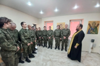 Председатель епархиального отдела по взаимодействию с Вооруженными силами совершил молебен для призывников на Областном призывном пункте, 5 июня 2026 года, г.Орел