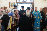 В день памяти Тихвинской иконы Божией Матери митрополит Орловский и Болховский Тихон возглавил Божественную литургию в Троицком Рождества Богородицы Оптине женском монастыре города Болхова. 9 июля 2026 г.