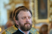 В канун дня Ахтырской иконы Божией Матери, митрополит Орловский и Болховский Тихон совершил всенощное бдение в Ахтырском кафедральном соборе города Орла. 14 июля 2026 г.