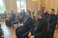 В резиденции Управляющего Орловской епархией состоялось рабочее совещание председателя епархиального Миссионерского отдела иерея Сергия Шомина со священнослужителями, назначенными епархиальными миссионерами, 24 июля 2026 года, г.Орел В резиденции Управляющего Орловской епархией состоялось рабочее совещание председателя епархиального Миссионерского отдела иерея Сергия Шомина со священнослужителями, назначенными епархиальными миссионерами, 24 июля 2026 года, г.Орел