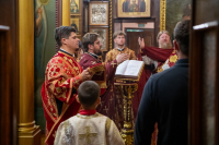 В день Усекновения главы Пророка, Предтечи и Крестителя Господня Иоанна, в Иоанно-Крестительском храме благочинный храмов Центрального округа Орловской епархии протоиерей Василий Иванов возглавил Божественную Литургию. 11 сентября 2026 года, г.Орел