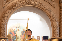 В Неделю 15-ю по Пятидесятнице, в день празднования Положения честно́го пояса Пресвятой Богородицы, митрополит Орловский и Болховский Тихон совершил Божественную литургию в Троице-Васильевском храме города Орла, 13 сентября 2026 года. В Неделю 15-ю по Пятидесятнице, в день празднования Положения честно́го пояса Пресвятой Богородицы, митрополит Орловский и Болховский Тихон совершил Божественную литургию в Троице-Васильевском храме города Орла, 13 сентября 2026 года.