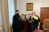 18 сентября, в день памяти святого мученика Максима Воина, митрополит Орловский и Болховский Тихон поздравил клирика Орловской епархии иерея Максима Ерескина с 35-летием со дня рождения. 18 сентября 2026 года, г.Орел.