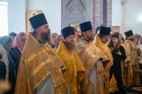 В празднование Собора святых Орловской митрополии, Сретения Владимирской иконы Пресвятой Богородицы, день памяти священноисповедника Георгия Коссова, митрополит Орловский и Болховский Тихон и епископ Ливенский и Малоархангельский Нектарий возглавили Божественную Литургию в Спасо-Преображенском соборе города Болхова. 8 сентября 2026 года. В празднование Собора святых Орловской митрополии, Сретения Владимирской иконы Пресвятой Богородицы, день памяти священноисповедника Георгия Коссова, митрополит Орловский и Болховский Тихон и епископ Ливенский и Малоархангельский Нектарий возглавили Божественную Литургию в Спасо-Преображенском соборе города Болхова. 8 сентября 2026 года.