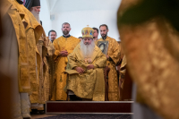 В празднование Собора святых Орловской митрополии, Сретения Владимирской иконы Пресвятой Богородицы, день памяти священноисповедника Георгия Коссова, митрополит Орловский и Болховский Тихон и епископ Ливенский и Малоархангельский Нектарий возглавили Божественную Литургию в Спасо-Преображенском соборе города Болхова. 8 сентября 2026 года. В празднование Собора святых Орловской митрополии, Сретения Владимирской иконы Пресвятой Богородицы, день памяти священноисповедника Георгия Коссова, митрополит Орловский и Болховский Тихон и епископ Ливенский и Малоархангельский Нектарий возглавили Божественную Литургию в Спасо-Преображенском соборе города Болхова. 8 сентября 2026 года.