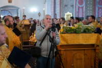 В празднование Собора святых Орловской митрополии, Сретения Владимирской иконы Пресвятой Богородицы, день памяти священноисповедника Георгия Коссова, митрополит Орловский и Болховский Тихон и епископ Ливенский и Малоархангельский Нектарий возглавили Божественную Литургию в Спасо-Преображенском соборе города Болхова. 8 сентября 2026 года. В празднование Собора святых Орловской митрополии, Сретения Владимирской иконы Пресвятой Богородицы, день памяти священноисповедника Георгия Коссова, митрополит Орловский и Болховский Тихон и епископ Ливенский и Малоархангельский Нектарий возглавили Божественную Литургию в Спасо-Преображенском соборе города Болхова. 8 сентября 2026 года.