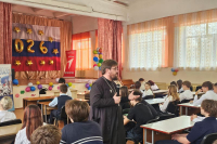 Благочинный храмов Центрального округа протоиерей Василий Иванов посетил студентов Орловского лицея №21, 23 октября 2026 года Благочинный храмов Центрального округа протоиерей Василий Иванов посетил студентов Орловского лицея №21, 23 октября 2026 года