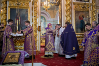 В день Отдания праздника Воздвижения Животворящего Креста Господня, день памяти апостола от 70-ти Кодрата и обретения мощей святителя Димитрия, митрополита Ростовского, митрополит Орловский и Болховский Тихон возглавил Божественную литургию и иерейскую хиротонию в Ахтырском кафедральном соборе города Орла. 4 октября 2026 года. В день Отдания праздника Воздвижения Животворящего Креста Господня, день памяти апостола от 70-ти Кодрата и обретения мощей святителя Димитрия, митрополита Ростовского, митрополит Орловский и Болховский Тихон возглавил Божественную литургию и иерейскую хиротонию в Ахтырском кафедральном соборе города Орла. 4 октября 2026 года.